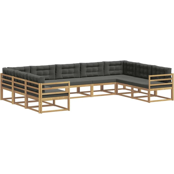vidaXL Outdoor-Sofagarnitur 9 stk. 9-Sitzer Weiß und Anthrazit 3387021 – Bild 2