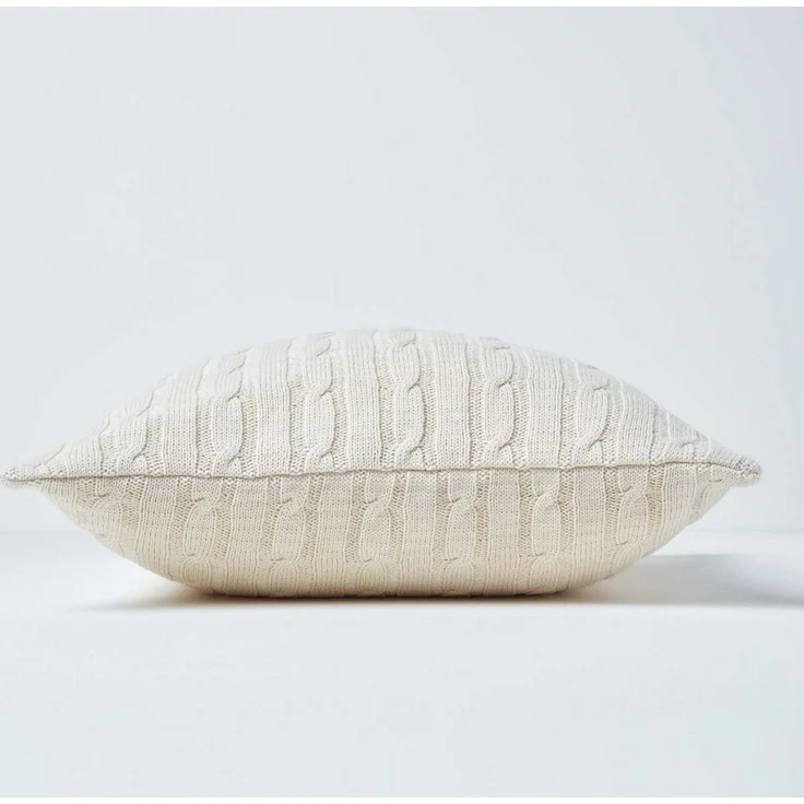 Homescapes Kissenhülle Zopfmuster-Kissenbezug in Creme, 100% Baumwolle, 45 x 45 cm – Bild 1