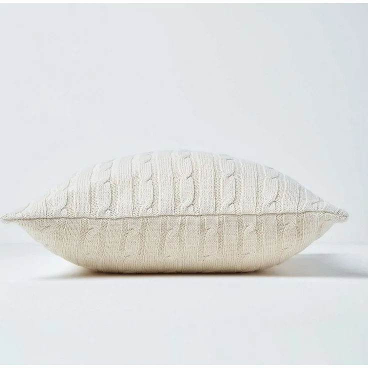 Homescapes Kissenhülle Zopfmuster-Kissenbezug in Creme, 100% Baumwolle, 45 x 45 cm