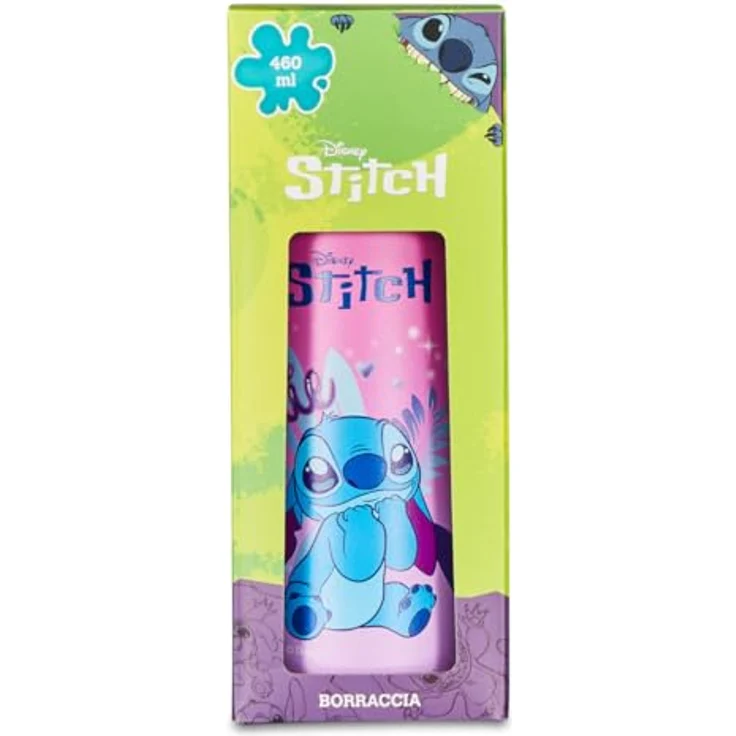 Seven Lilo & Stitch Trinkflasche, Thermosflasche, Wasserflasche, Thermosflasche aus Edelstahl, BPA-frei, 500 ml, Silikondeckel, Kinder, Jungen, Mädchen, Geschenkidee, rosa – Bild 4