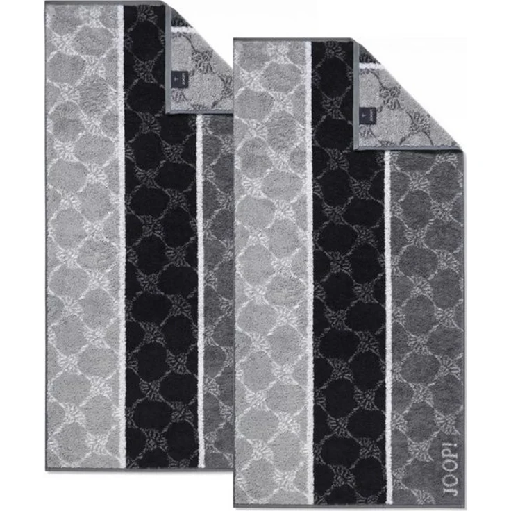 JOOP! Handtuch 2 Stück Joop! Handtuch 1657-97 Cornflower Stripes Schwarz 50x100, Walkfrottier (2-St), 100% Baumwolle – Bild 2