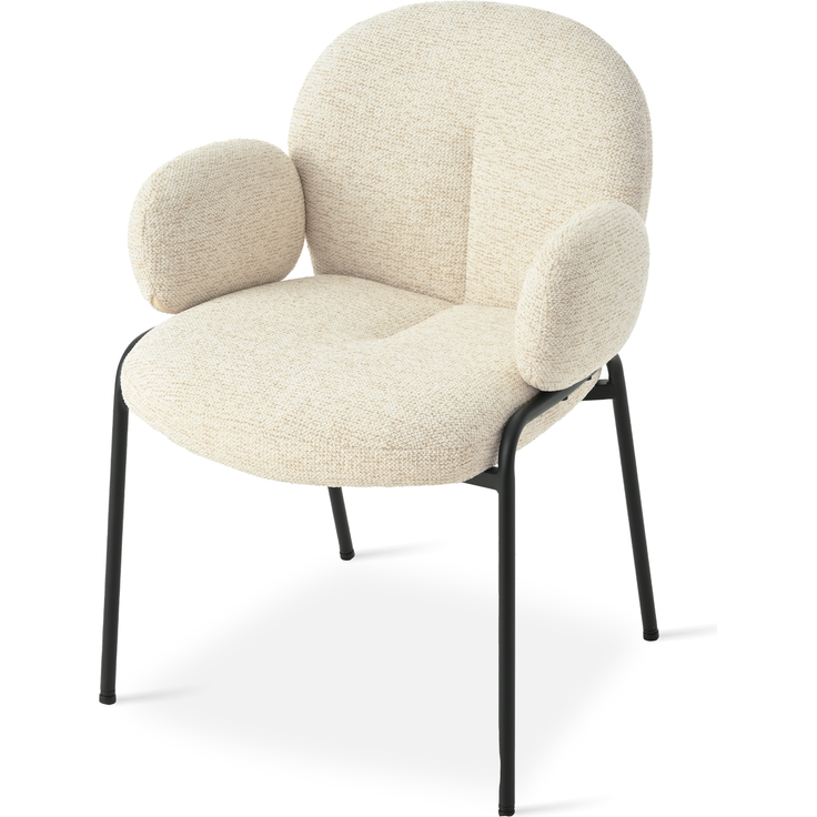 GOEURVANT 1235 Esszimmerstühle 6er-Set mit Armlehnen, Polsterstühle, Webstoff - Beige – Bild 5