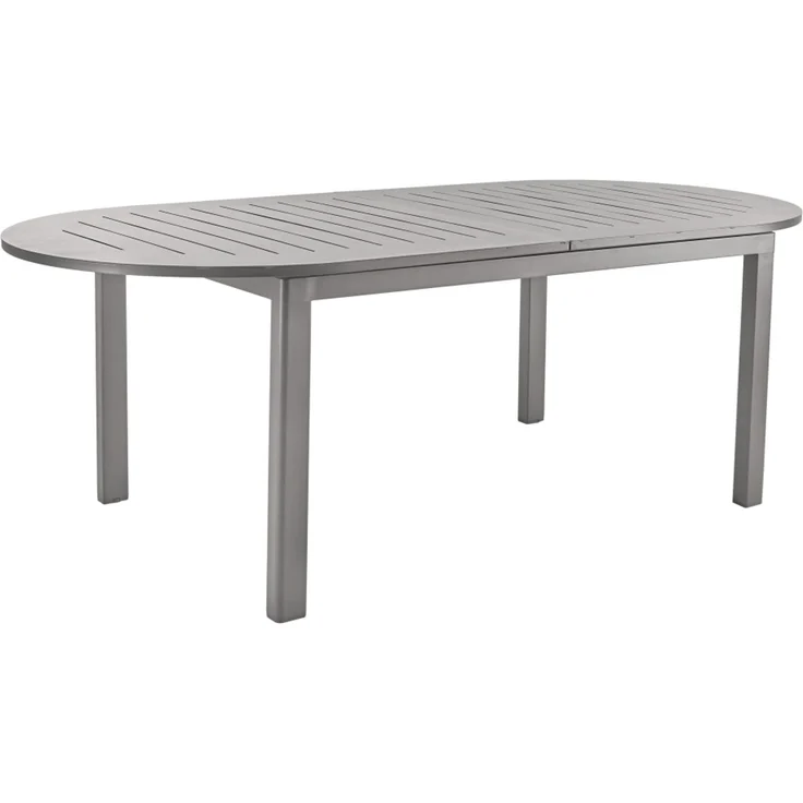Gartenesstisch Lomma Elipse aus Aluminium, modern, ausziehbar in Taupe, 220-280x110 cm – Bild 1