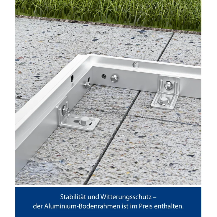 Hörmann Metall-Gerätehaus Berry Modern mit Satteldach Typ 2, 259 x 248 cm, graualuminium, 6,4 m²,1-flüglige Tür – Bild 5