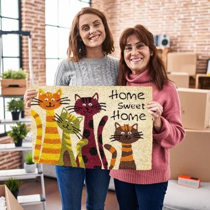 matches21 HOME & HOBBY Fußmatte Kokosmatte Katzen Sweet Home 40x60 cm als aussen Sauberlaufmatte, rechteckig, Höhe: 15 mm, Rutschfeste Spruch Kokos-Türmatte als Outdoor Schmutzfangmatte – Bild 7