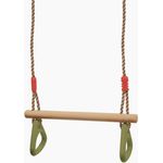 small foot 6120 Schaukel mit Turnringen 2 in 1, Kinderschaukel aus Holz, mit Metallringen zum Aufhängen, ab 3 Jahre