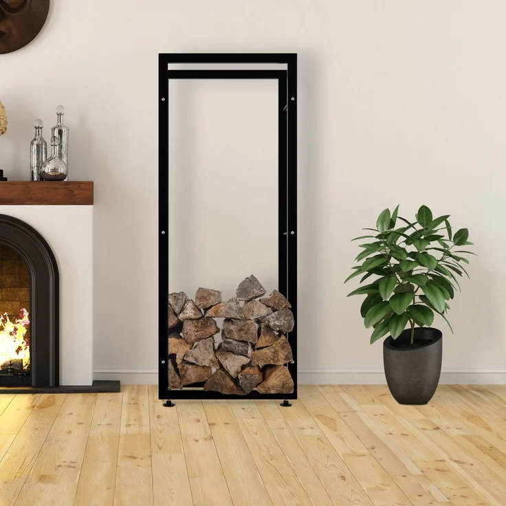 CLP Kaminholzständer Keri V2,schwarz 25x60x150 cm – Bild 4