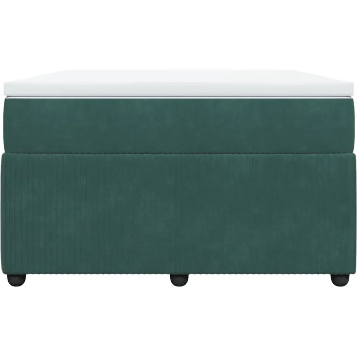 vidaXL Boxspringbett mit Matratze Dunkelgrün 120x200 cm Samt 3285635 – Bild 4