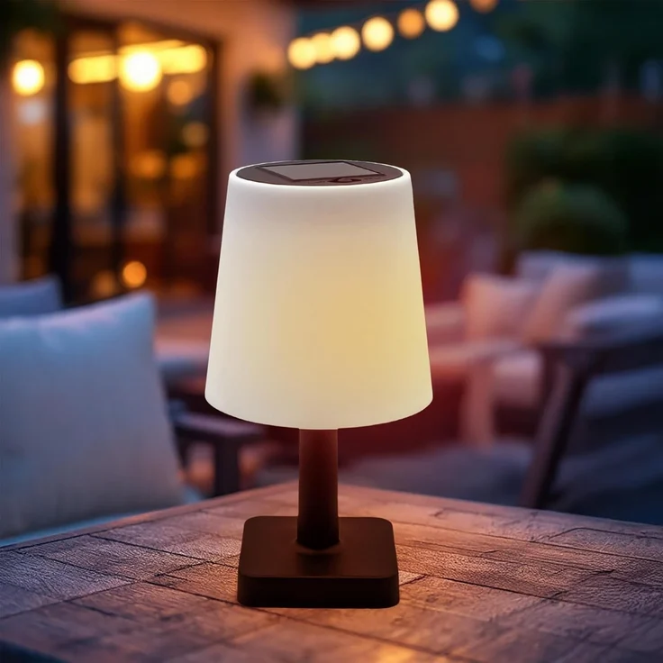 Spetebo LED Solarleuchte Tischleuchte für Außen und Innen - 23 x 12 cm, Solar, LED fest integriert, warmweiß, Deko Garten Tischlampe – Bild 7
