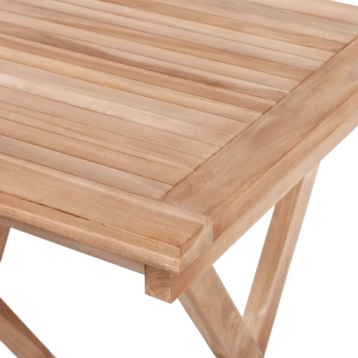 Teak Klapptisch KURSI 70cm Natural Esstisch Gartentisch Balkontisch Massivholz – Bild 8