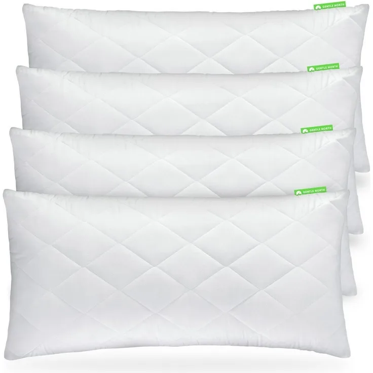 Gentle North Microfaserkissen Doppelpack Kopfkissen zum Schlafen - Schlafkissen, Füllung: 100% Polyester, Bezug: Polyester, Seitenschläfer, Seiteschlfäer, Bauchschläfer, Rückenschläfer, Comfort, 2-tlg, Reißverschluss für Füllung-waschbar-Made in EU-all...