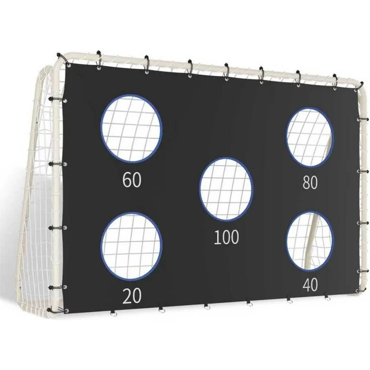 BBWL Fußballtor mit Schusswand 2in1 Netz Trainings Tor mit Spikes Stahlrahmen, 240x170 cm Kinder Fußballtor wetterfest Outdoor Trainingsgerät Garten – Bild 1