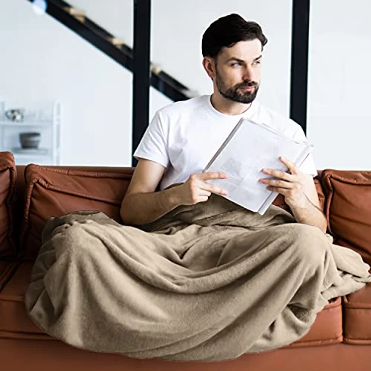 Wohndecke Kuscheldecke super weich & flauschig – warme Fleecedecke, Gräfenstayn, warme Wolldecke, Sofadecke & Tagesdecke - Überwurf Sofa, Couch – Bild 7