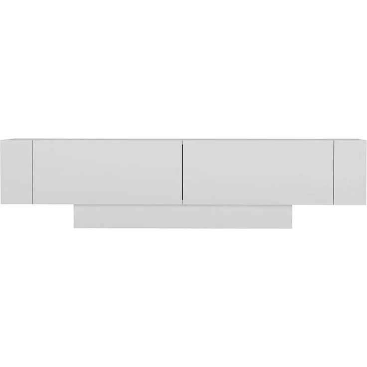 Calicosy TV-Möbel, Weiß, Lowboard aus melaminbeschichtetem Holzwerkstoff, 31,5x41,6x150 cm mit Wandregalen, FSC-zertifiziert