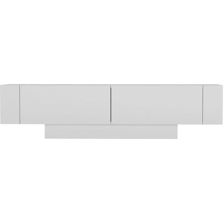 Calicosy TV-Möbel, Weiß, Lowboard aus melaminbeschichtetem Holzwerkstoff, 31,5x41,6x150 cm mit Wandregalen, FSC-zertifiziert