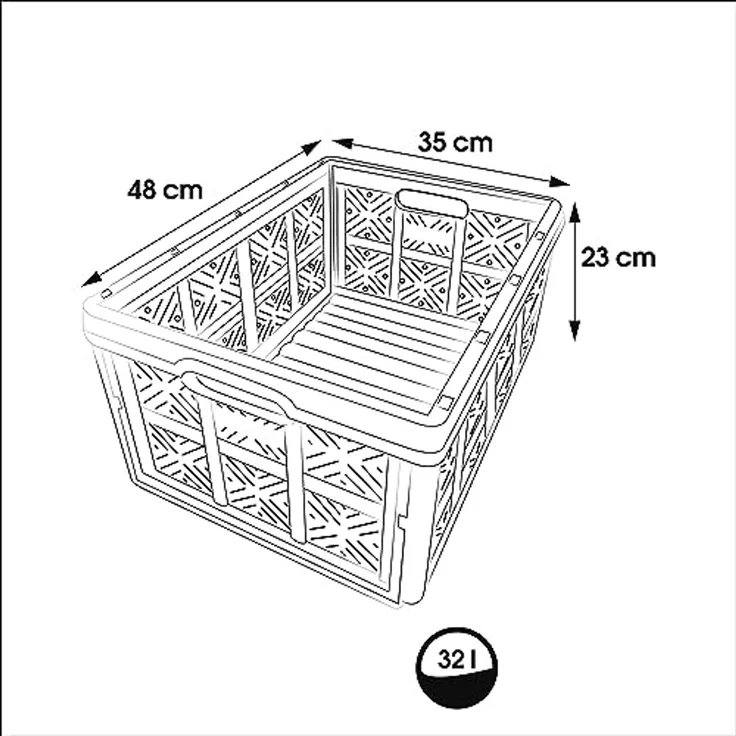 keeeper Stabile Klappbox Ida, Stabiler Kunststoff (PP), 48 x 35 x 23 cm, 32 l, Nordic Blue – Bild 2