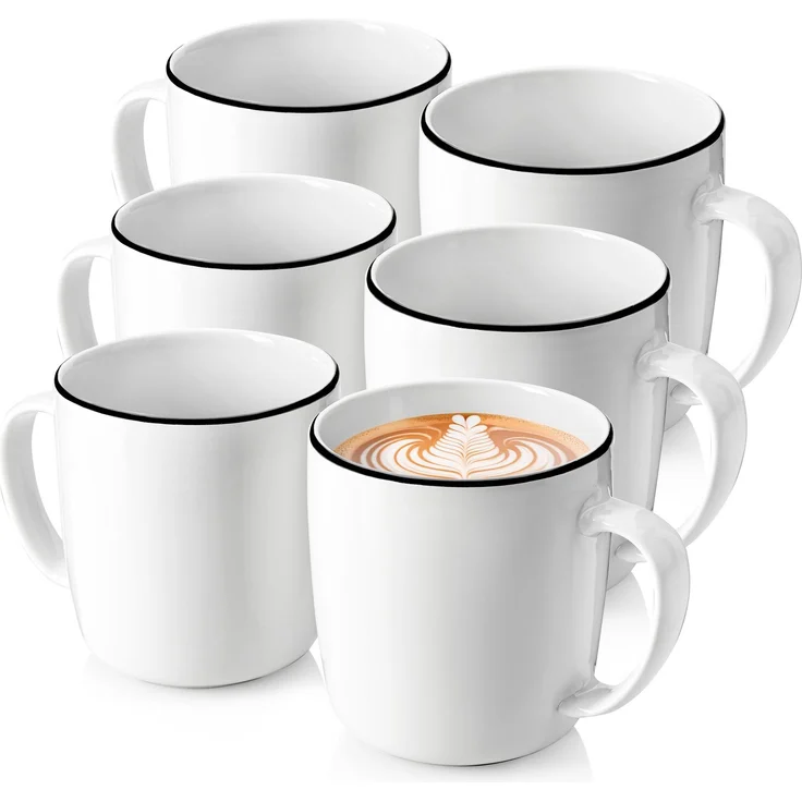 SÄNGER Porzellan Kaffeebecher Marlo Black Rim 6-teilig - NEU – Bild 1