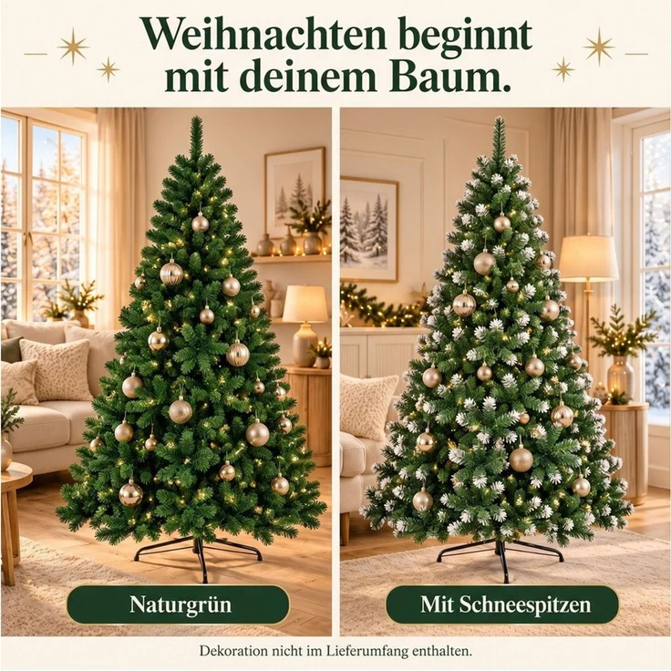 One Home Künstlicher Weihnachtsbaum naturgetreuer Tannenbaum künstlich inkl. Ständer, Christbaum dichte Zweige im Nordmanntannen-Look, ohne Beleuchtung – Bild 3