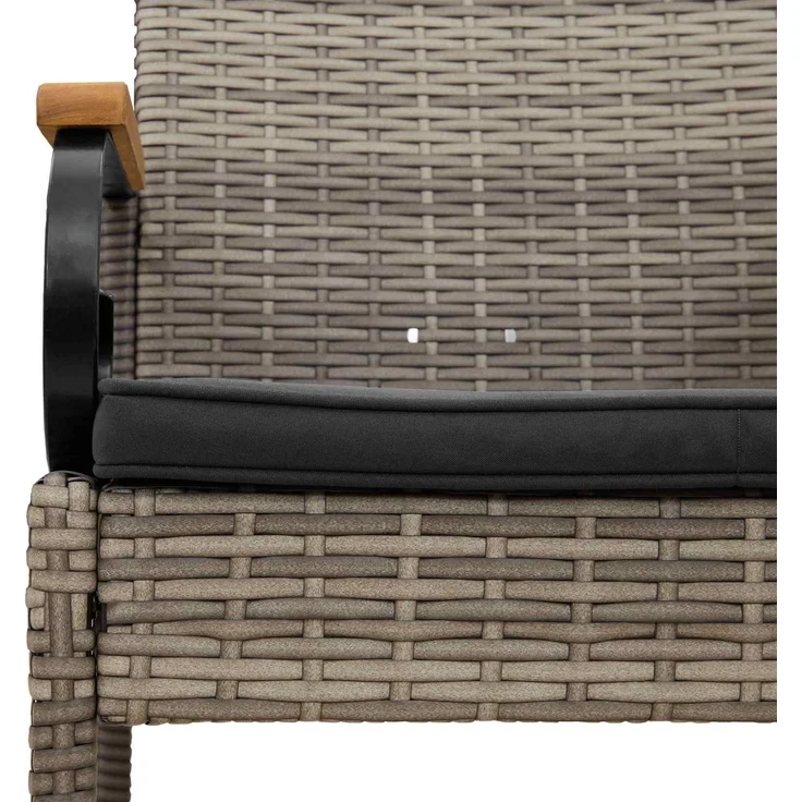 vidaXL Gartenstühle 4 Stk. Grau und Dunkelgrau Poly-Rattan und Akazie 42025886 – Bild 10