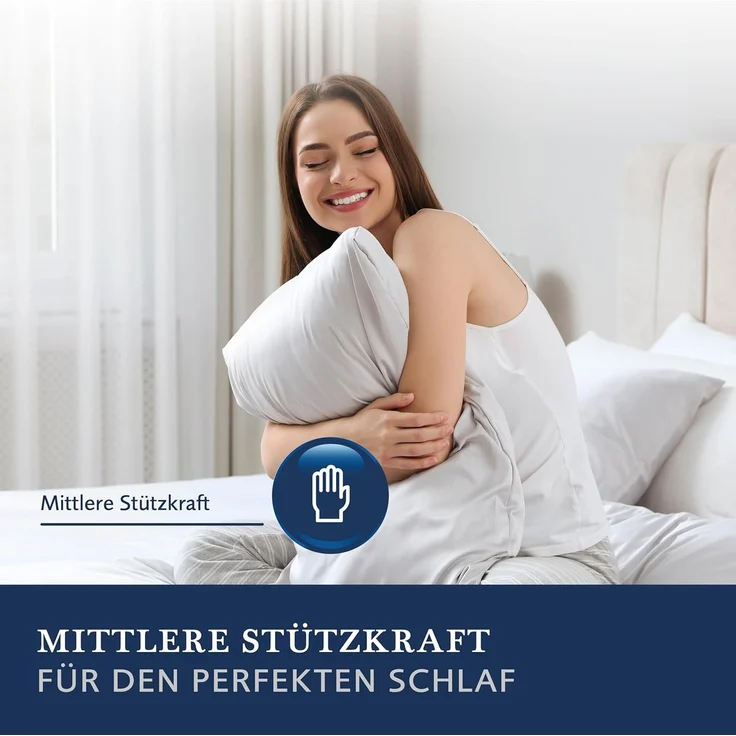 billerbeck Daunenkissen Daunenkissen Gabriela 15, Füllung: Gänsedaunen und Federn, Hergestellt in Deutschland - 80x80 cm – Bild 6