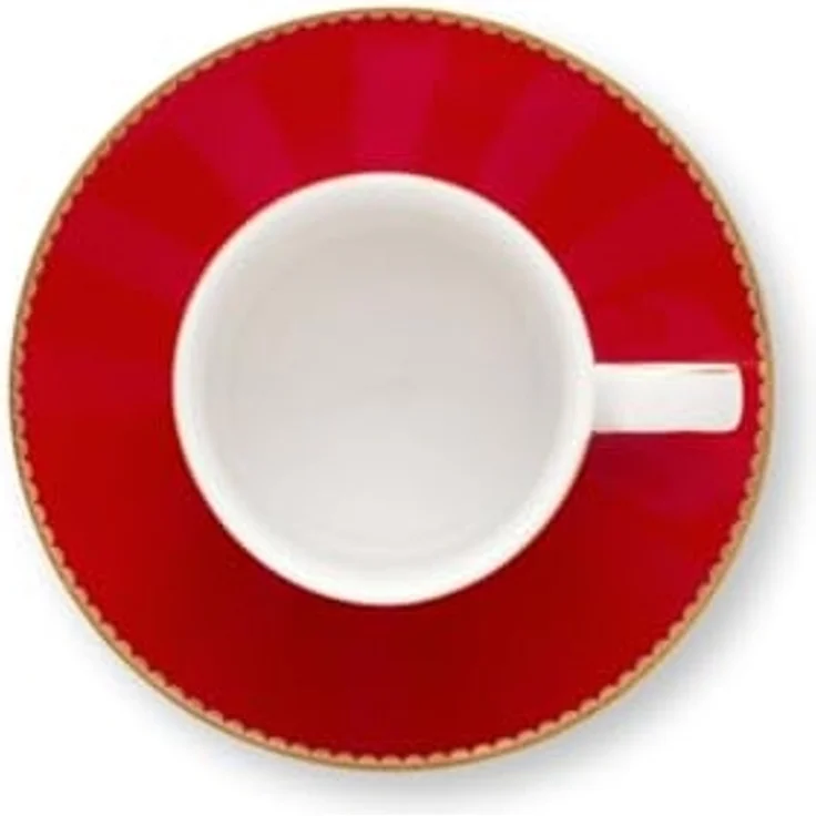 PiP Studio Espressotasse Love Birds Stripes Espressotasse m.U. rot/pink 125ml, Porcelain, Espresso Cup & Saucer Love Birds Stripes Red-Pink 125ml – Bild 3