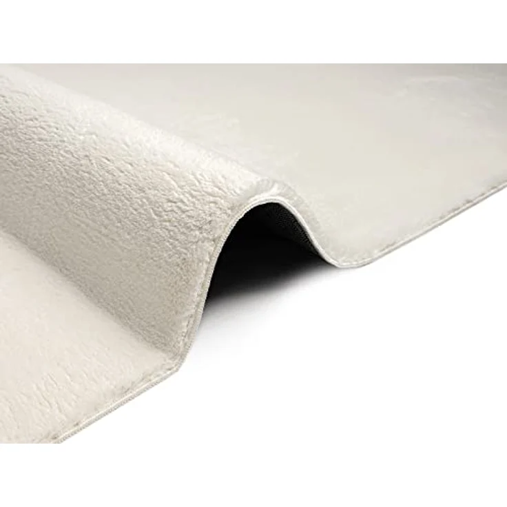 the carpet Relax kuscheliger Kurzflor Teppich, Anti-Rutsch Unterseite, Waschbar bis 30 Grad, Super Soft, Felloptik, Creme, 120x160 cm – Bild 8