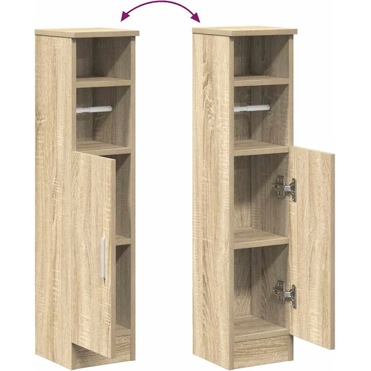 vidaXL Badezimmerschrank mit Rollenhalter Sonoma-Eiche 20,5x22x90 cm 858499 – Bild 8