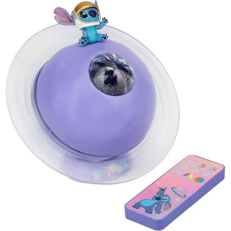 Paladone Nachtlicht Lilo & Stitch Galaxy-Projektionslicht, LED fest integriert, Disney-LED-Lampe mit Farbwechsel, USB-Aufladung und Fernbedienung