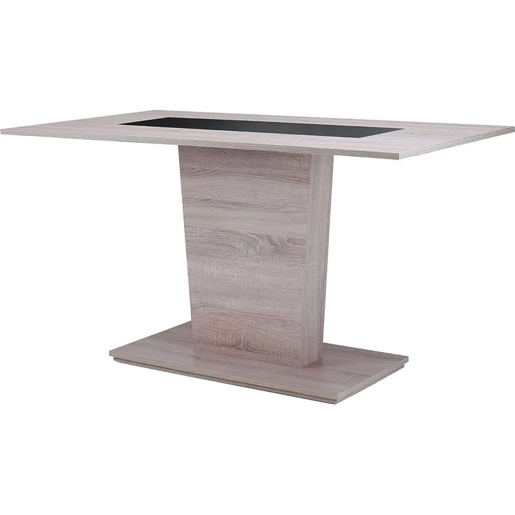 Homexperts 'VENGA' Säulentisch, Holzwerkstoff Spanplatte Sonoma Eiche, B 110 x H 75 x T 70 cm