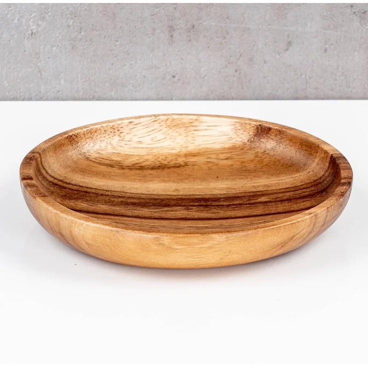 Levandeo® Dekoteller, 4er Set Runde Teller Akazie Ø15cm Holzteller Snackteller Dekoteller – Bild 7