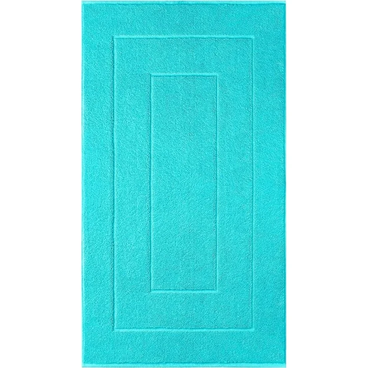 Lashuma Badematte London, Höhe 5 mm, schnell trocknend, Frottee, rechteckig, Badezimmer Matte robust 50x90 cm türkis – Bild 1