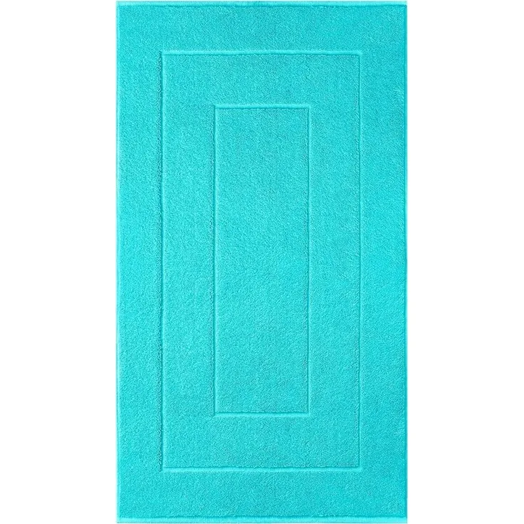 Lashuma Badematte London, Höhe 5 mm, schnell trocknend, Frottee, rechteckig, Badezimmer Matte robust 50x90 cm türkis