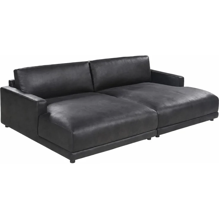KAWOLA Big Sofa MARLIN Lederfaserstoff schwarz 80 x 168 x 262 cm – Bild 3