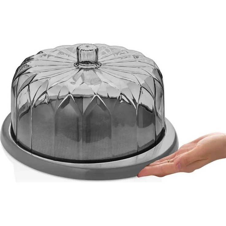 Vip Ahmet Vorratsdose Tortenplatte mit Fuß und Haube 29 cm, BPA-frei Kunststoff – Bild 2
