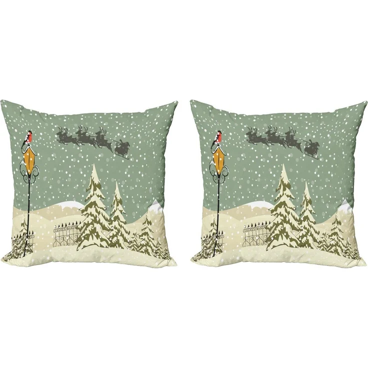 Abakuhaus Kissenbezüge Modern Accent Doppelseitiger Digitaldruck, (2 Stück), Weihnachten Weihnachtsmann-Ren – Bild 1