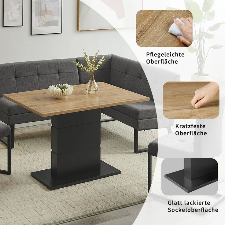 OTTO home Eckbankgruppe Geranie, Sitzgruppe, Eckbank inkl. Stauraum, Esstisch, 2 Freischwinger, (Set, 4-tlg, Eckbank inkl. Stauraum wahlweise links und rechts montierbar), Eckbank inkl. Stauraum wahlweise links oder rechts montierbar – Bild 2