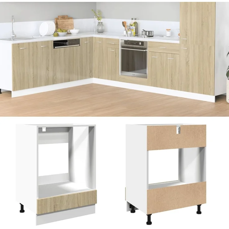 vidaXL Herdumbauschrank Sonoma-Eiche 60x46x81,5 cm Holzwerkstoff 849617 – Bild 1