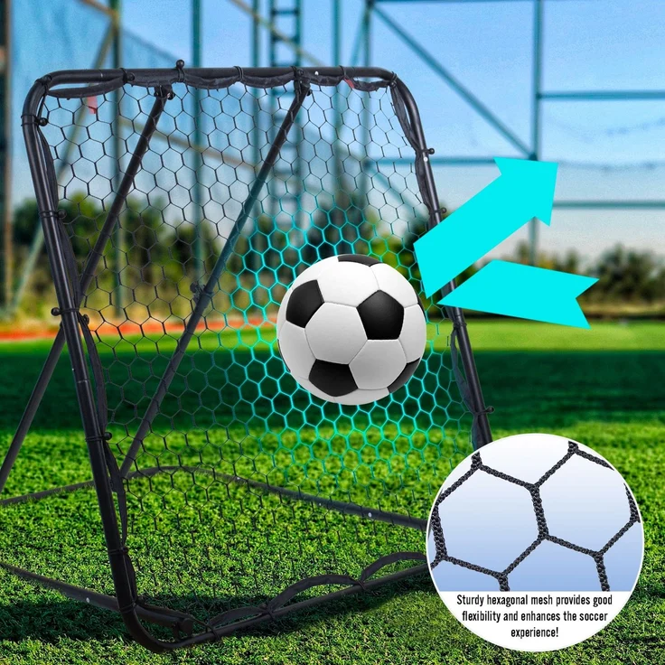 Leogreen Rebounder für Fußball, Fußball Rebounder Jugendlich, Teleskopische Stufenlose Einstellung Prellwand Fussball für EIN besseres und abwechslungsreiches Training (124 * 124cm) – Bild 2