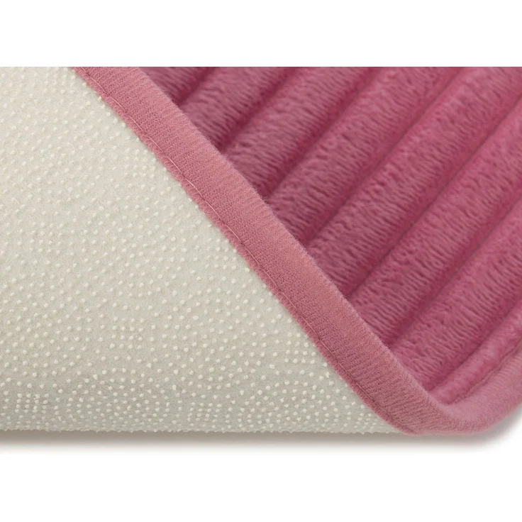 Gözze Badematte Berlin, Höhe 7 mm, rutschhemmend beschichtet, fußbodenheizungsgeeignet, Polyester, rechteckig, Badteppich, Uni Farben, Cord Optik, waschbar
