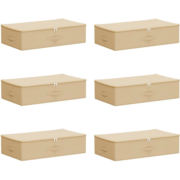 vidaXL Aufbewahrungsbox 6 stk. Vliesstoff 70 x 40 x 18 cm 50,4 L Creme 42024613 – Bild 1