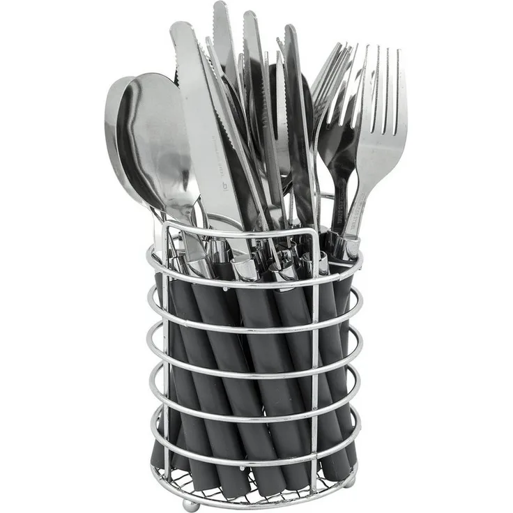Bo-Camp Besteck-Set Edelstahl Besteckset 24-teilig, rostfreier Edelstahl, Campingbesteck Camping Besteck Essbesteck