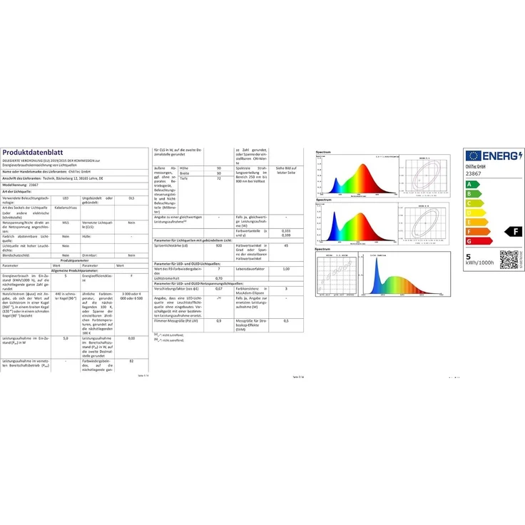 ChiliTec LED Einbauleuchte 5W, CCT 3000-6500K – Bild 7