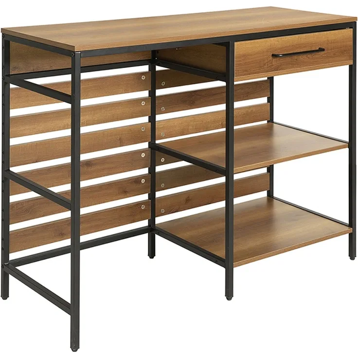 SoBuy FSB71-PF Kücheninsel, Spanplatte, Melamin, Braun, 120 x 90 x 45 cm