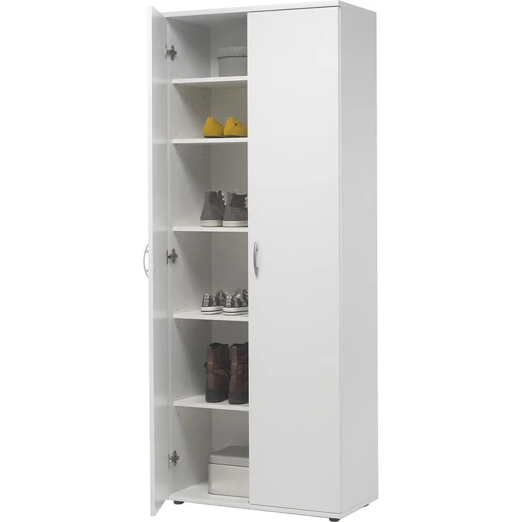 Schuhschrank >Nolana< in Weiß - 70x176x34cm (BxHxT)