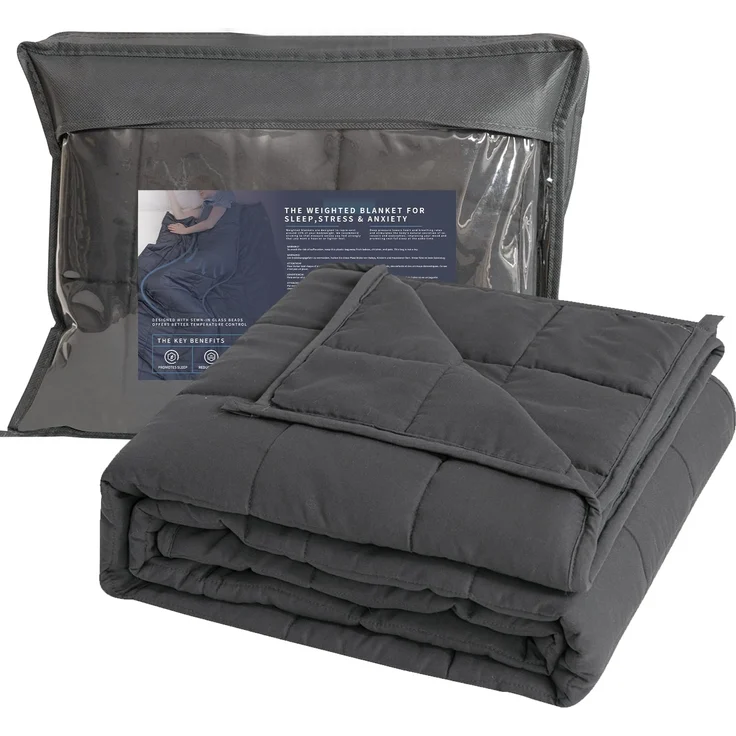 Good Nite Gewichtsdecke 125x150 cm 4kg - Entspannung Beschwerte Decke nur für Erwachsene - zur Entspannungsdecke Weighted Blanket - Grau – Bild 1