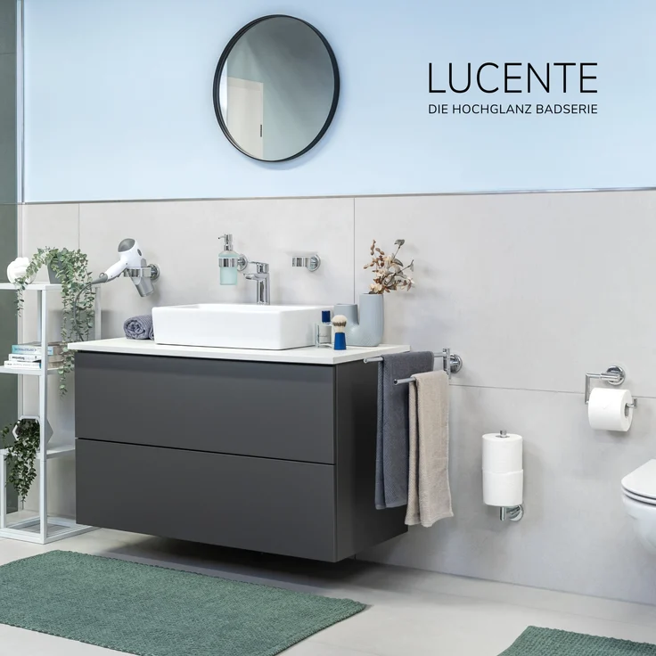 Bad-Serie LUCENTE - Handtuchhaken 4er Set inkl. Klebeset, aus Edelstahl verchromt – Bild 8