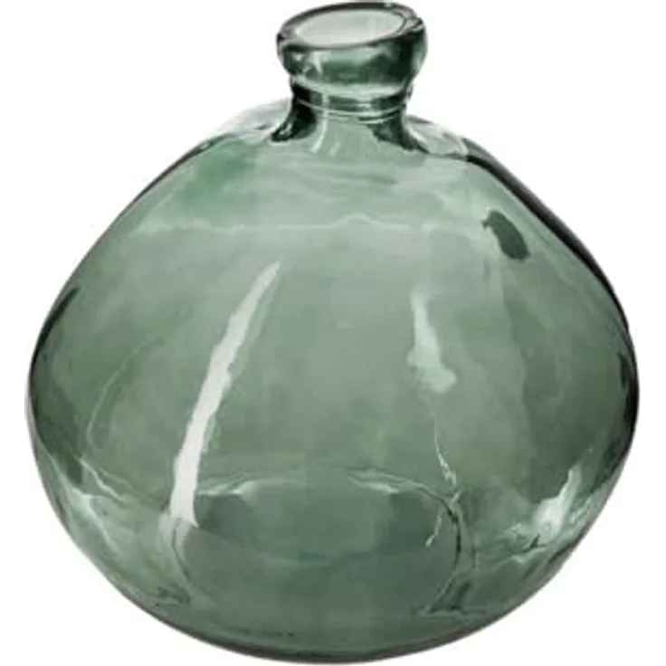 ATMOSPHERA Runde Vase aus recyceltem Glas, khakigrün, D23 cm