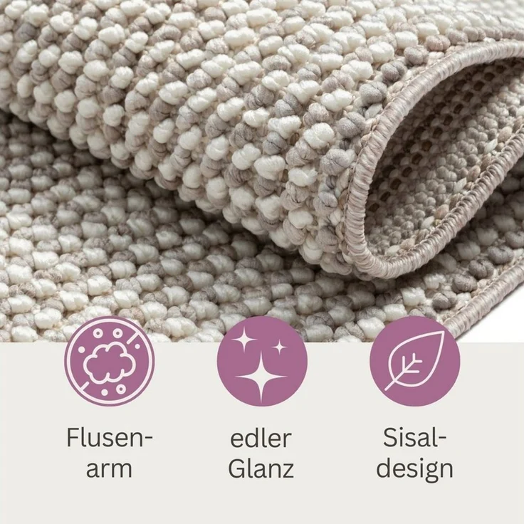 Wohnando Teppich MY-RUG Divya Sisal-Optik 120x120cm, rund, Höhe: 12 mm, Uni Farben, meliert, auch in rechteckig erhältlich – Bild 3