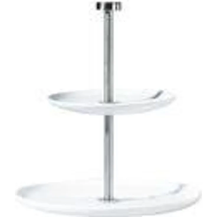 ASA Selection à table Etagere 2-stufig Rund, Fine Bone China, Warmes Weiß, H 23. 5 cm, 2010013