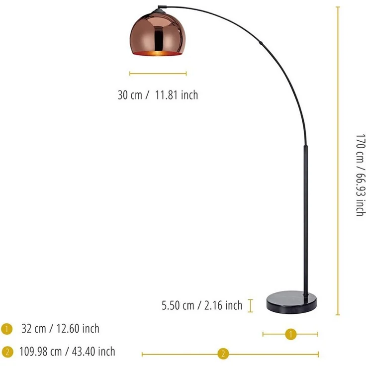Stehleuchte Stehlampe Standleuchte LED Rotgold Arquer Versanora VN-L00011-EU – Bild 3